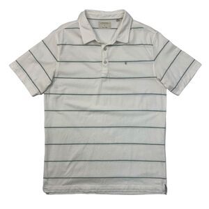 Linksoul Polo Shirt Mens M Medium White John Ashworth Striped Luxury Cotton Golf